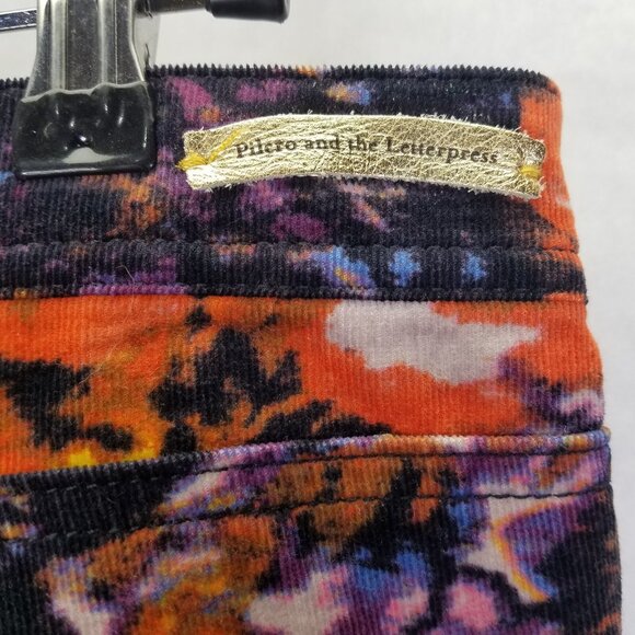 Pilcro Serif Corduroy Skinny Pants Women's 27 Floral Black Anthropologie Stretch - Picture 13 of 16